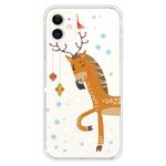 For iPhone 11 Trendy Cute Christmas Patterned Case Clear TPU Cover Phone Cases(Stag Deer)