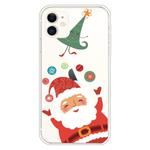 For iPhone 11 Trendy Cute Christmas Patterned Case Clear TPU Cover Phone Cases(Ball Santa Claus)