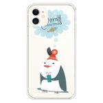 For iPhone 11 Trendy Cute Christmas Patterned Case Clear TPU Cover Phone Cases(Penguin)