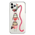 For iPhone 11 Pro Max Trendy Cute Christmas Patterned Case Clear TPU Cover Phone Cases(Red Belt Bird)