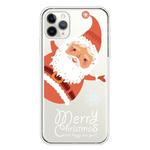 For iPhone 11 Pro Max Trendy Cute Christmas Patterned Case Clear TPU Cover Phone Cases(Santa Claus)