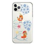 For iPhone 11 Pro Max Trendy Cute Christmas Patterned Case Clear TPU Cover Phone Cases(Two Snowflakes)
