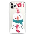 For iPhone 11 Pro Max Trendy Cute Christmas Patterned Case Clear TPU Cover Phone Cases(Socks Snowman)