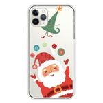 For iPhone 11 Pro Max Trendy Cute Christmas Patterned Case Clear TPU Cover Phone Cases(Ball Santa Claus)