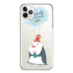 For iPhone 11 Pro Max Trendy Cute Christmas Patterned Case Clear TPU Cover Phone Cases(Penguin)