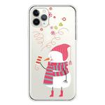 For iPhone 11 Pro Max Trendy Cute Christmas Patterned Case Clear TPU Cover Phone Cases(Fireworks and Snowmen)