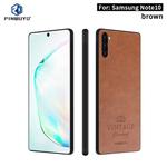 For Galaxy Note10 PINWUYO Pin Rui Series Classical Leather, PC + TPU + PU Leather Waterproof And Anti-fall All-inclusive Protective Shell(Brown)