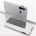 For OPPO Realme 5 Plated Mirror Horizontal Flip Leather with Stand Mobile Phone Holster(Silver)