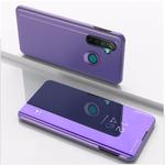 For OPPO Realme 5 Plated Mirror Horizontal Flip Leather with Stand Mobile Phone Holster(Purple Blue)