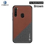 For Xiaomi RedMi Note 8 PINWUYO Rong Series  Shockproof PC + TPU+ Chemical Fiber Cloth Protective Cover(Brown)
