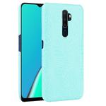 For OPPO A9 2020 / A5 2020 / A11X Shockproof Crocodile Texture PC + PU Case(Light Green)