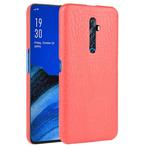 For Oppo Reno2 Z Shockproof Crocodile Texture PC + PU Case(Red)