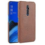 For Oppo Reno2 Z Shockproof Crocodile Texture PC + PU Case(Brown)