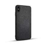 For iPhone XS Max Litchi PU Leather Anti-falling TPU Protective Case(Black)