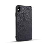 For iPhone XS Litchi PU Leather Anti-falling TPU Protective Case(Deep Blue)