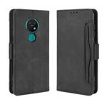 For Nokia 7.2 / 6.2 Wallet Style Skin Feel Calf Pattern Leather Case ，with Separate Card Slot(Black)