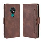 For Nokia 7.2 / 6.2 Wallet Style Skin Feel Calf Pattern Leather Case ，with Separate Card Slot(Brown)