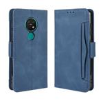 For Nokia 7.2 / 6.2 Wallet Style Skin Feel Calf Pattern Leather Case ，with Separate Card Slot(Blue)