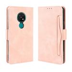 For Nokia 7.2 / 6.2 Wallet Style Skin Feel Calf Pattern Leather Case ，with Separate Card Slot(Pink)