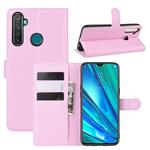 For OPPO Realme 5 Pro / Realme Q  Litchi Texture Horizontal Flip Leather Case with Wallet & Holder & Card Slots(Pink)