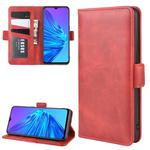 For OPPO Realme 5 Dual-side Magnetic Buckle Horizontal Flip Leather Case with Holder & Card Slots & Wallet & Photo Frame(Red)