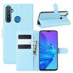 For OPPO Realme 5 Litchi Texture Horizontal Flip Leather Case with Wallet & Holder & Card Slots(Blue)