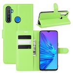 For OPPO Realme 5 Litchi Texture Horizontal Flip Leather Case with Wallet & Holder & Card Slots(Green)