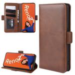 For OPPO RENO2  Wallet Stand Leather Cell Phone Case with Wallet & Holder & Card Slots(Brown)