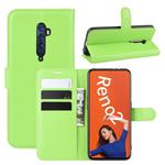 For OPPO RENO2   Litchi Texture Horizontal Flip Leather Case with Wallet & Holder & Card Slots(Green)