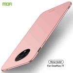 For Oneplus7T MOFI Frosted PC Ultra-thin Hard Case(Rose gold)