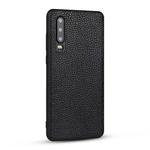 For Huawei P30 Litchi PU Leather Anti-falling TPU Protective Case(Black)