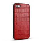 For  iPhone 8 Plus / 7 Plus Crocodile Pattern TPU Shatter-resistant Mobile Phone Case(Red)