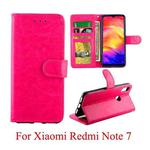 For Xiaomi Redmi Note7 Crazy Horse Texture Horizontal Flip Leather Case with Holder & Card Slots & Wallet & Photo Frame(Magenta)