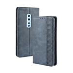 For Vivo V17 Pro Magnetic Buckle Retro Crazy Horse Texture Horizontal Flip Leather Case with Holder & Card Slots & Photo Frame(Blue)