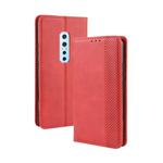 For Vivo V17 Pro Magnetic Buckle Retro Crazy Horse Texture Horizontal Flip Leather Case with Holder & Card Slots & Photo Frame(Red)