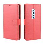 For Vivo V17 Pro Retro Crazy Horse Texture Horizontal Flip Leather Case , with Holder & Card Slots & Photo Frame(Red)