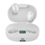 T5S TWS Bluetooth5.0 Earphone Large Capacity Power Bank Smart LED Display Binaural Wireless Hi-fi Headset(White)
