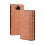 For Sony Xperia 8 Magnetic Buckle Retro Crazy Horse Texture Horizontal Flip Leather Case with Holder & Card Slots & Photo Frame(Brown)