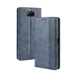 For Sony Xperia 8 Magnetic Buckle Retro Crazy Horse Texture Horizontal Flip Leather Case with Holder & Card Slots & Photo Frame(Blue)