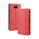 For Sony Xperia 8 Magnetic Buckle Retro Crazy Horse Texture Horizontal Flip Leather Case with Holder & Card Slots & Photo Frame(Red)