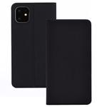 For iPhone 11  Ultra-thin Voltage Plain Magnetic Suction Card TPU+PU Mobile Phone Jacket with Chuck and Bracket(Black)