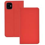 For iPhone 11 Pro Ultra-thin Voltage Plain Magnetic Suction Card TPU+PU Mobile Phone Jacket with Chuck and Bracket(Red)