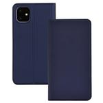 For iPhone 11 Pro Ultra-thin Voltage Plain Magnetic Suction Card TPU+PU Mobile Phone Jacket with Chuck and Bracket(Blue)