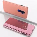 For OPPO A9 2020 / A5 2020  Plated Mirror Horizontal Flip Leather with Stand Mobile Phone Holster(Rose Gold)