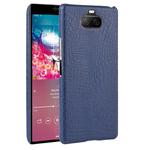 For Sony Xperia 8 Shockproof Crocodile Texture PC + PU Case(Blue)