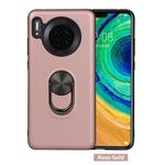 For Huawei Mate 30， 360 Rotary Multifunctional Stent PC+TPU Case with Magnetic Invisible Holder(Rose Gold)