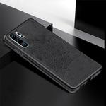 For Huawei P30 Pro Embossed Mandala Pattern PC + TPU + Fabric Phone Case with Lanyard & Magnetic(Black)