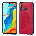 For Huawei P30 Lite & Nova 4E Embossed Mandala Pattern PC + TPU + Fabric Phone Case with Lanyard & Magnetic(Red)