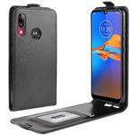 For MOTO E6 Plus   Crazy Horse Vertical Flip Leather Protective Case(Black)