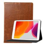 For Apple iPad 10.2 ENKAY Stand Folio Cover Leather Smart Case with Auto Sleep / Wake-up Function(Light Brown)